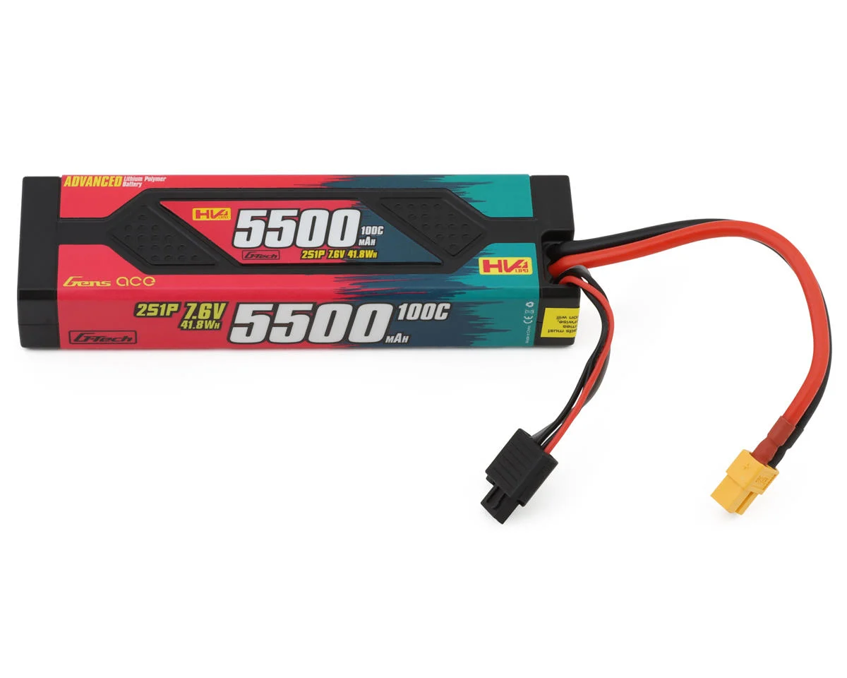 GEA55002S10X6 Gens Ace G-Tech Advanced Smart 2S 100C LiHV Battery 100C (7.6V/5500mAh) w/XT60