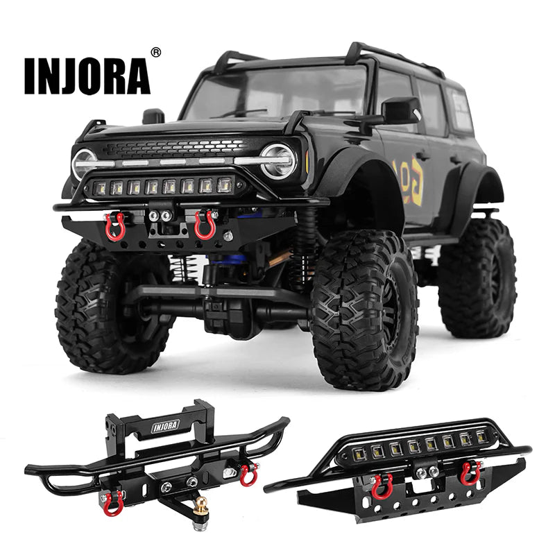 INJ4M-43FR INJORA CNC Aluminum Front Rear Bumpers V2 for 1/18 TRX4M Bronco (4M-43)