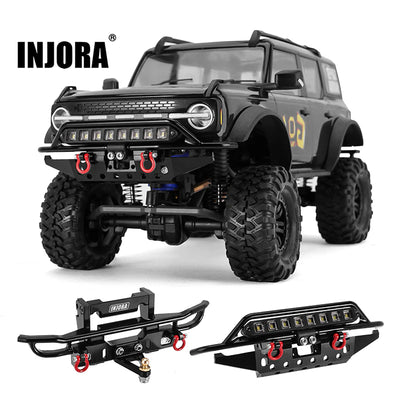INJ4M-43FR INJORA CNC Aluminum Front Rear Bumpers V2 for 1/18 TRX4M Bronco (4M-43)