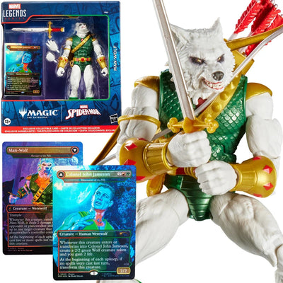 HSG0642 Spider-Man Marvel Legends Magic: The Gathering Man-Wolf 6-Inch Action Figure and Card