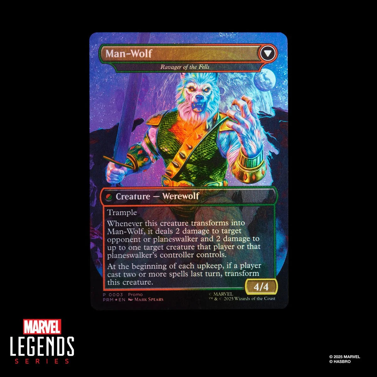 HSG0642 Spider-Man Marvel Legends Magic: The Gathering Man-Wolf 6-Inch Action Figure and Card