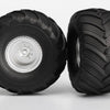3663 Tires & wheels, assembled, glued (satin chrome wheels, Terra Groove dual profile tires, foam inserts) (electric rear) (2)