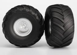3663 Tires & wheels, assembled, glued (satin chrome wheels, Terra Groove dual profile tires, foam inserts) (electric rear) (2)