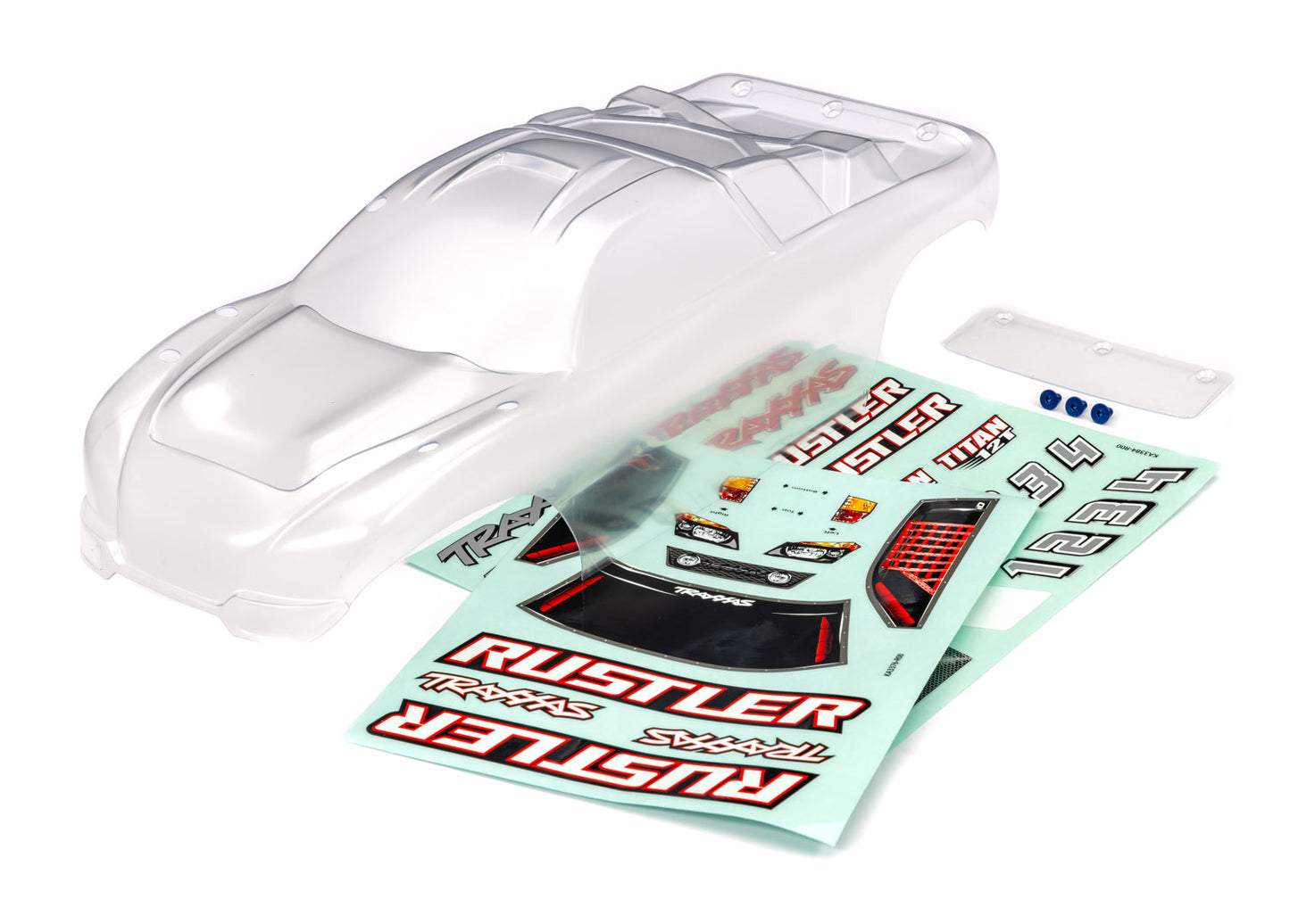 3753  Rustler 2WD Clear Clipless Body
