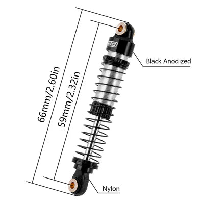 INJASC18-10GL-4 INJORA 59mm Long Threaded Oil Shocks for 1/18 Redcat Ascent-18 HPI Venture18