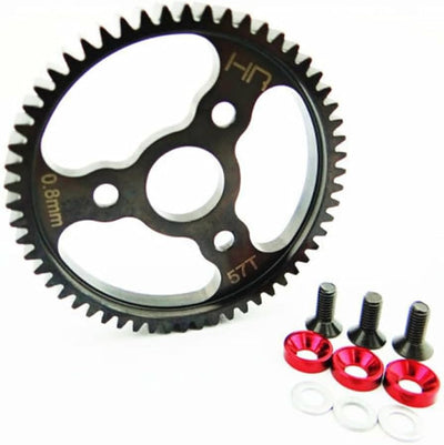 HRSJT257 - Steel Spur Gear (57t 0.8 Mod)(Red) - TRA