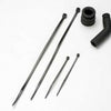 5245X  Pipe coupler, molded (black)/ exhaust deflecter (rubber, black)/ cable ties, long (2)/ cable ties, short (2)
