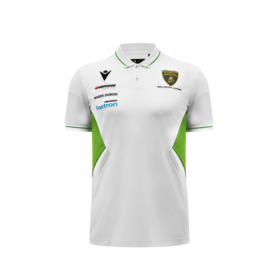 58589512 Automobil Lamborghini Squadra Corse Men's Team Polo Shirt - White