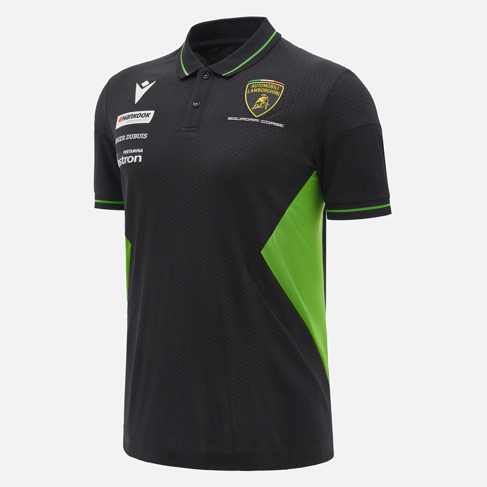 58589407 Automobile Lamborghini Squadra Corse Men's Team Polo Shirt - Black