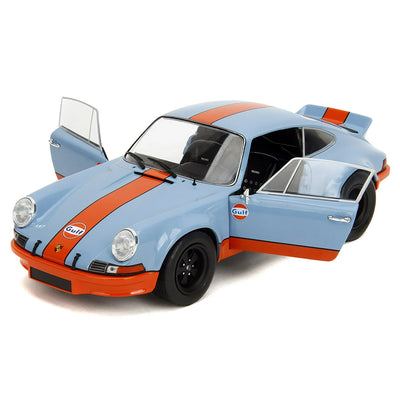 Jada 36384 1:18 1973 Porsche 911 RSR 2.8 – Gulf 1 – Blue/Orange – Pink Slips