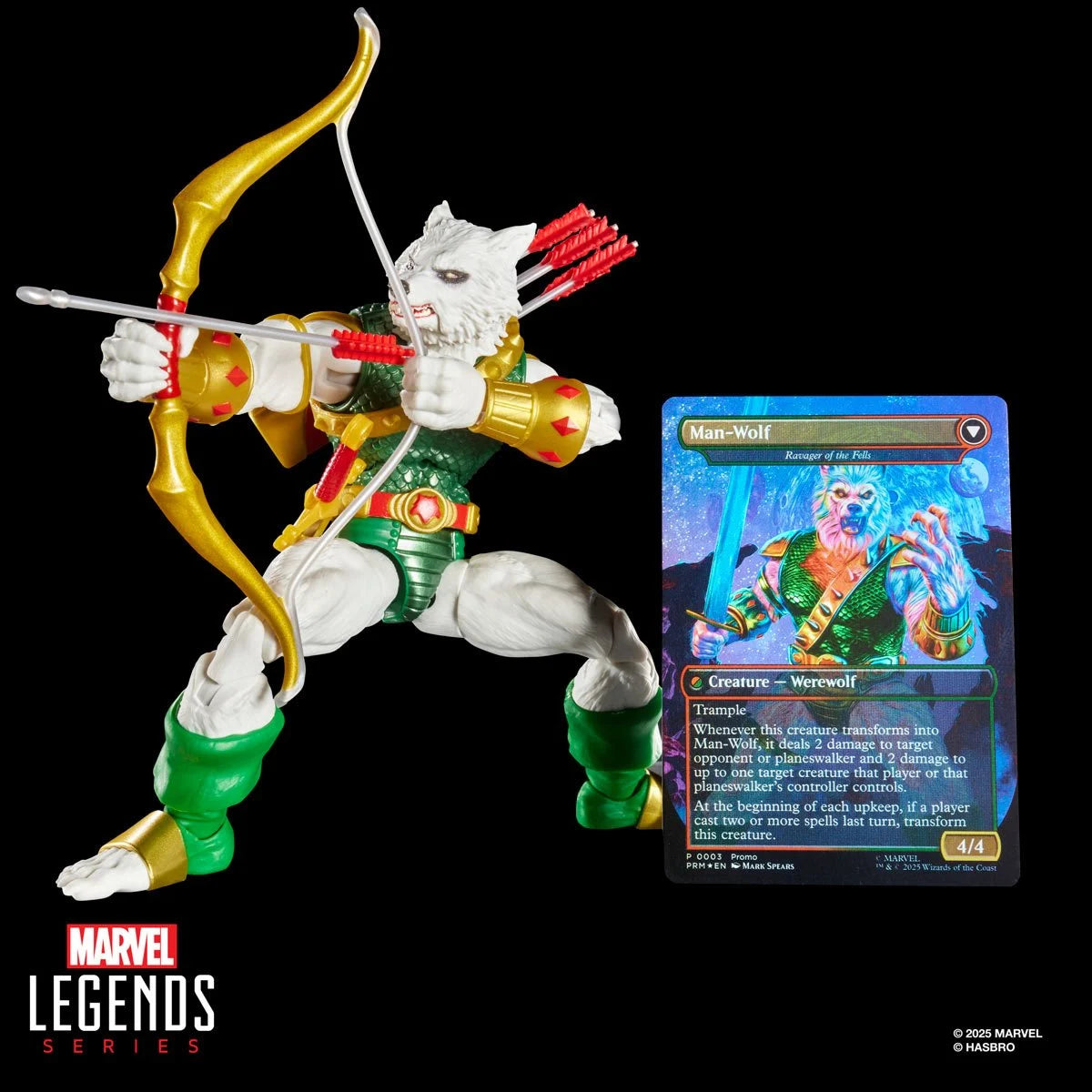 HSG0642 Spider-Man Marvel Legends Magic: The Gathering Man-Wolf 6-Inch Action Figure and Card