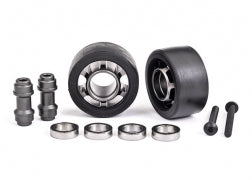 7775A Wheels, wheelie bar, 6061-T6 aluminum (dark titanium-anodized)