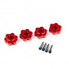 8956R Wheel hubs, hex, aluminum (red-anodized)