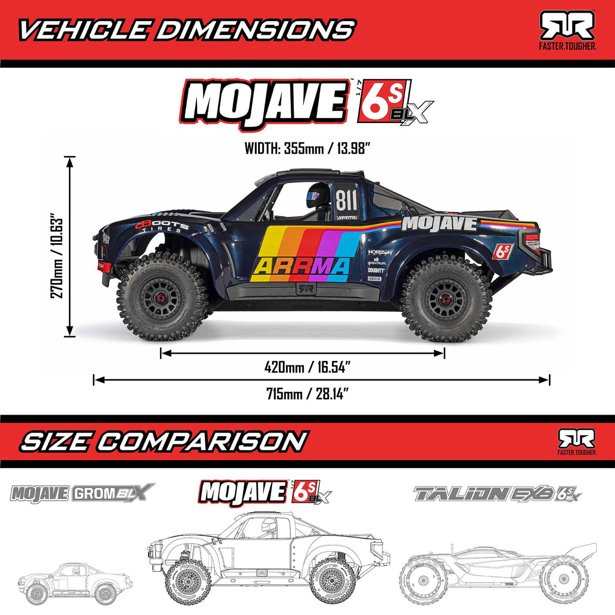 ARA7604V3 1/7 Arrma Mojave 6S