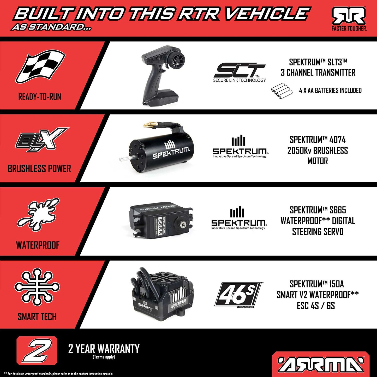 ARA8611V6 ARA8611V6 1/8 NOTORIOUS 6S V6 4X4 BLX Brushless Stunt Truck RTR