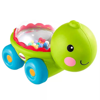Cute turtle-themed push-along toy with colorful bouncing balls