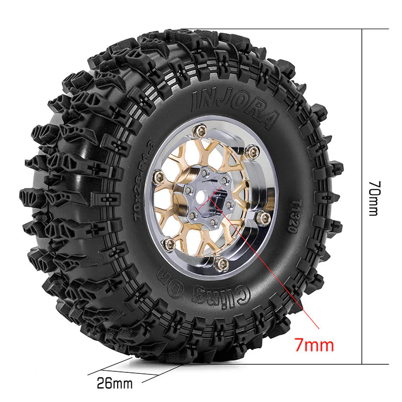 INJYQW-MW1307SR-1320 INJORA 1.3" 70*26mm -4.05mm Offset ModuWheel Set for Micro Crawlers