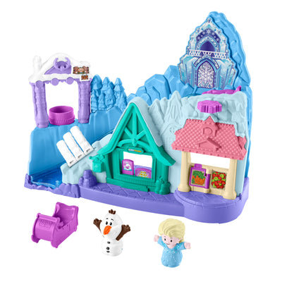 Toy playset with Frozen-themed structures and characters