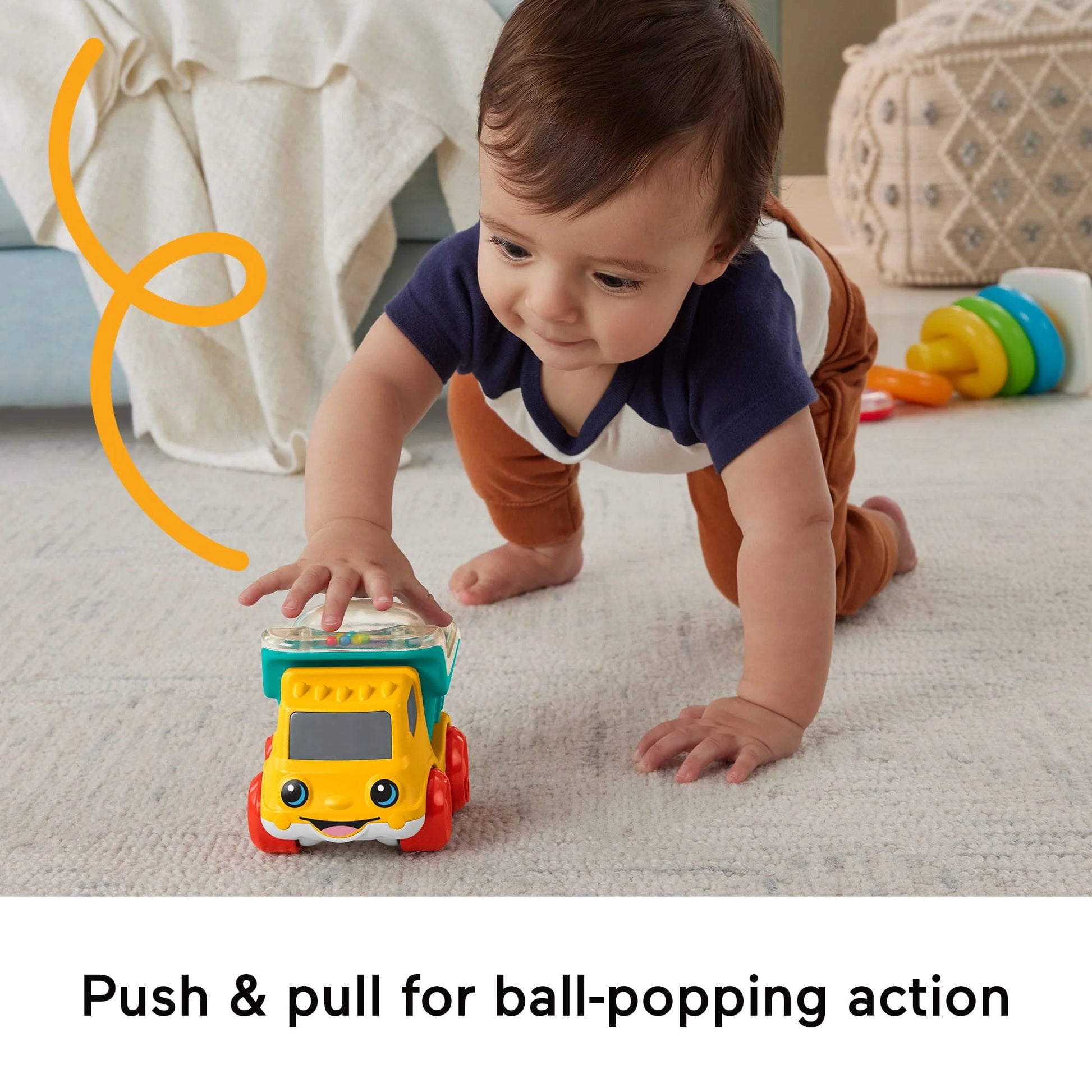 Fisher-Price Poppity Pop Dump Truck baby toy with colorful popping beads