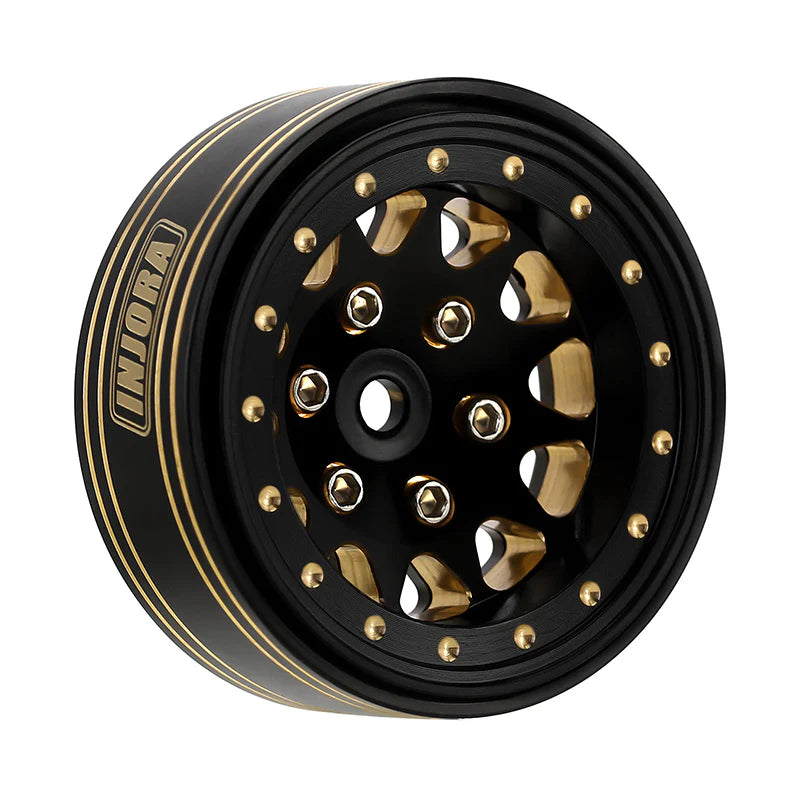 INJYQW-1301BGD INJORA 1.3" 70*27mm -3.75mm Offset Brass Wheels Set for Micro Crawlers (4)