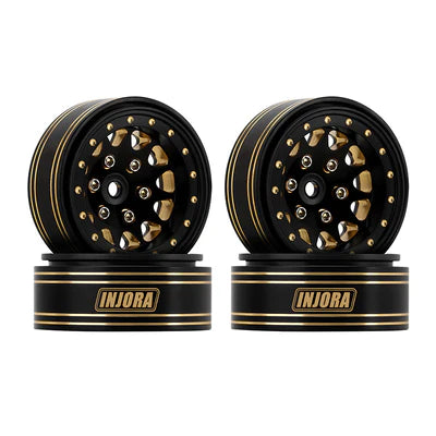 INJYQW-1301BGD INJORA 1.3" 70*27mm -3.75mm Offset Brass Wheels Set for Micro Crawlers (4)