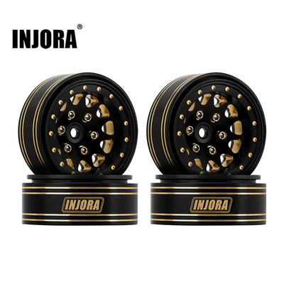 INJYQW-1301BGD INJORA 1.3" 70*27mm -3.75mm Offset Brass Wheels Set for Micro Crawlers (4)