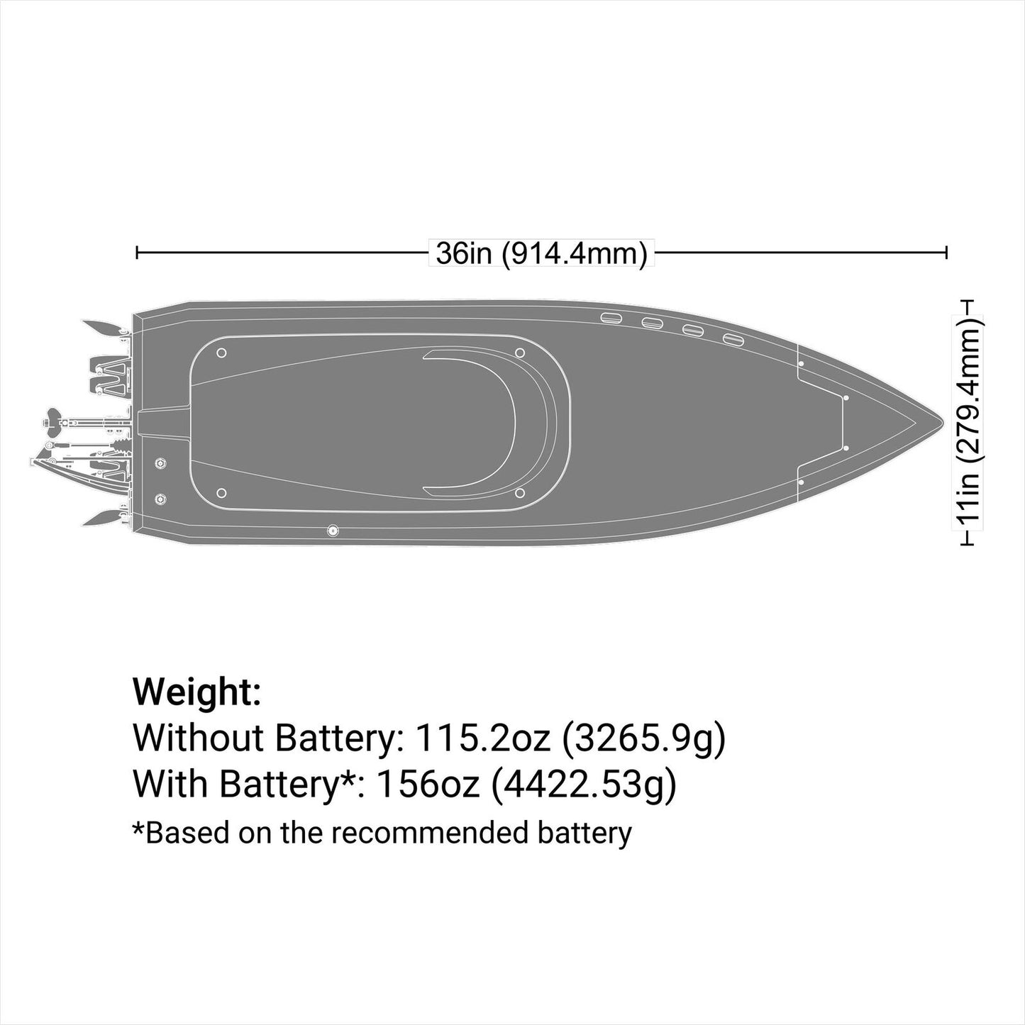 PRB-2171 36" Pro Boat Sonicwake V3
