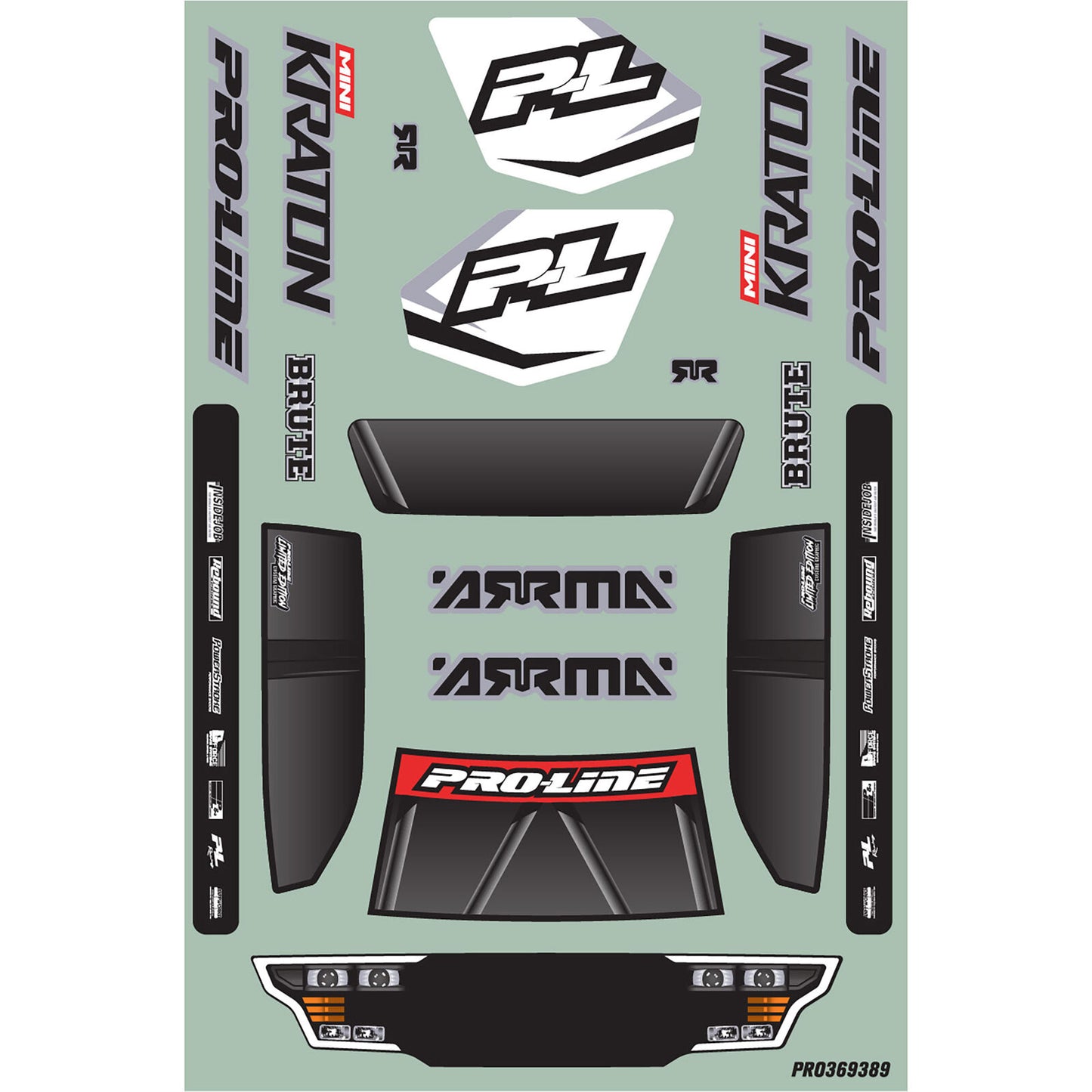 PRO369321 1/16 Limited Edition Pre-Cut/Pre-Painted Brute Digi Body with Clipless System: ARRMA MINI KRATON