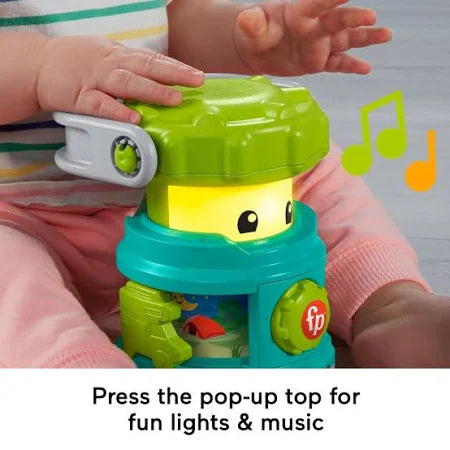 Pretend camping lantern with lights, music, learning content, and a take-along handle