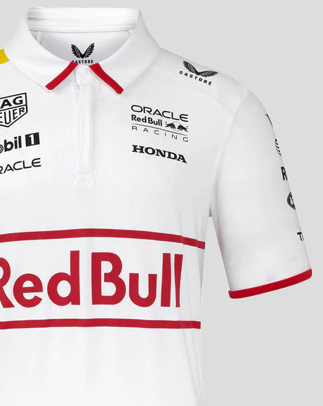 TU14431 Red Bull Racing F1 2025 Special Edition Japan Grand Prix Polo Shirt - White -
