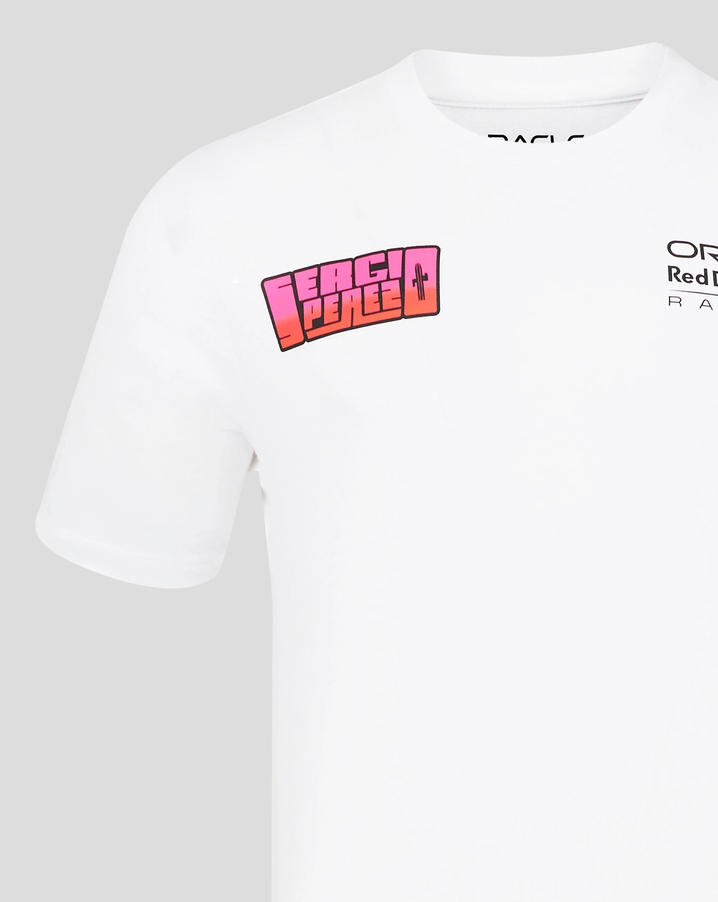 TU5396White Red Bull Racing F1 Sergio "Checo" Perez Race Car T-Shirt -