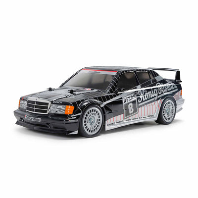 Model car with racing livery on a white background