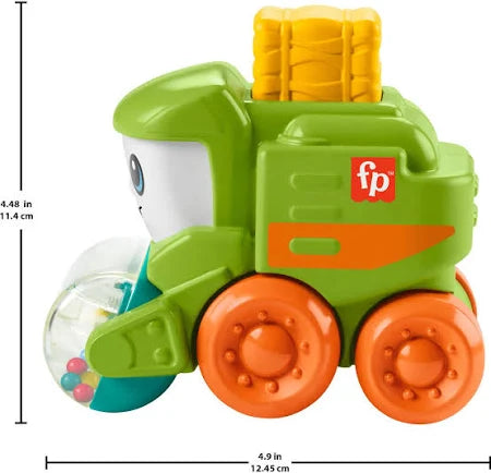 Toy construction vehicle with dimensions 