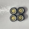 HotWheels 1/64 Custom Alloy Wheels And Rubber Tires - Gold