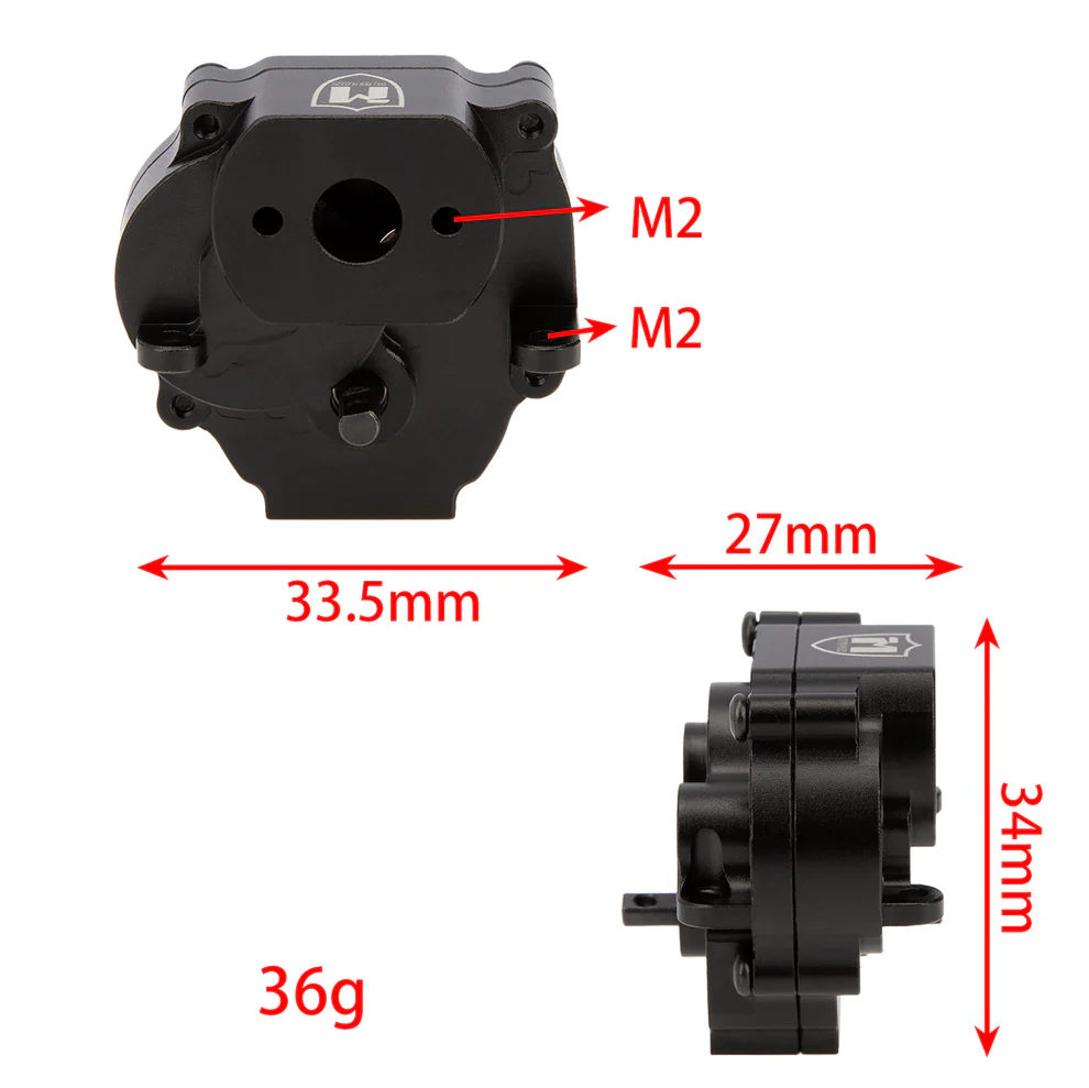 MEUS Racing TRX4M Aluminum Transmission with Steel Internal Gears (Black)