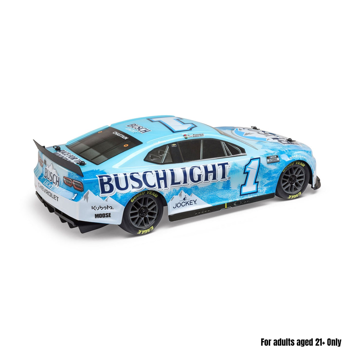LOS1122501 1/12 4WD NASCAR RC Racecar Ross Chastain No. 1 Busch Light 2025 Chevrolet Camaro ZL1 2S AWD RTR Brushed On-Road (Battery & Charger Included)