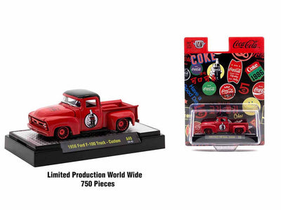 M2Machines 52500-A49 1:64th Scale Coca Cola 1956 Ford F100 Truck - Custom - CHASE!