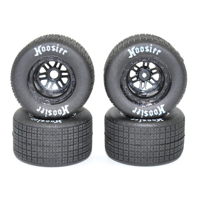 1RC5541 FR/RR Soft Tires & Black Wheels, 1/18 LM (4)