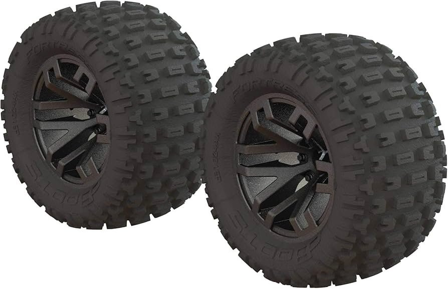 ARA550086 Dboots 'Fortress MT' Tire Set Glued Gun Metal (2)