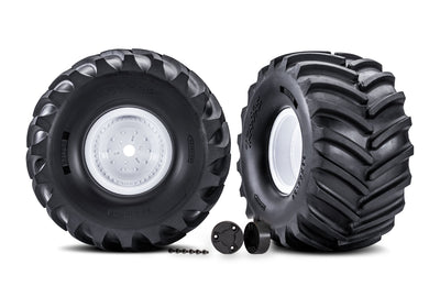 7689 White X-Monster Wheels w/ Terra Groove Tires (2)