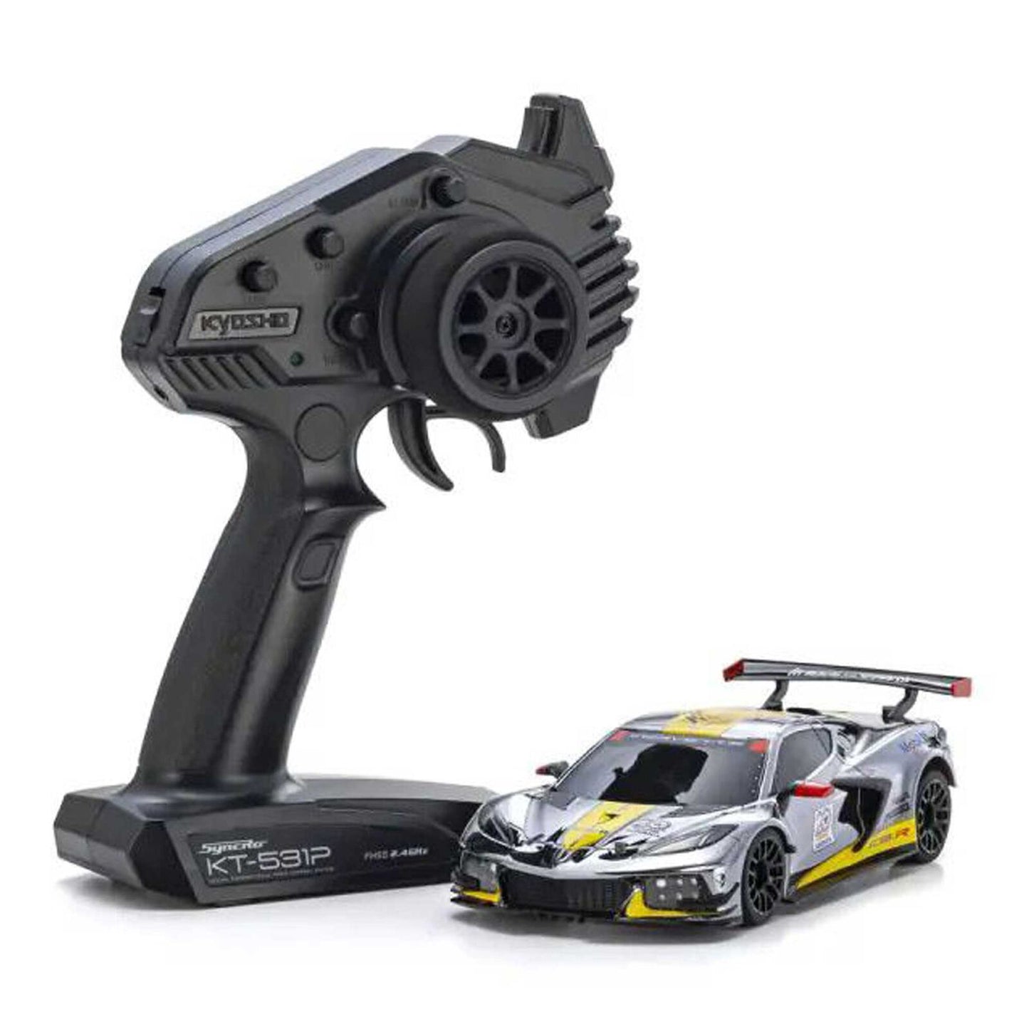KYO32356CRY MINI-Z RWD MR-04 readyset CHEVROLET® CORVETTE® C8.R  Kyosho America 20th Anniversary - Chrome / Yellow