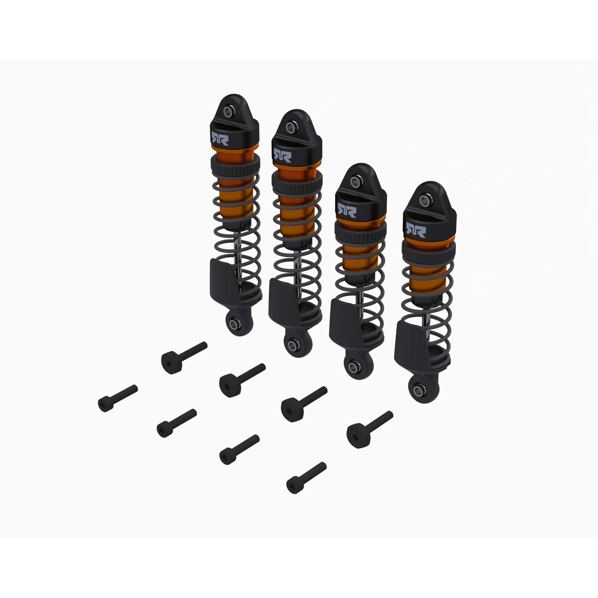 ARA-2765 ARRMA Shock Set, Front/Rear Assembled, 700cSt Oil, Orange, (4Pcs): MINI