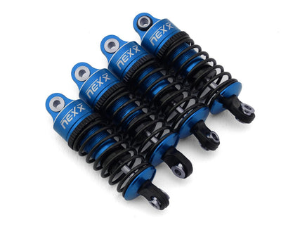 NX-470-BL NEXX Racing Losi® NASCAR® Aluminum Oil-Filled Threaded Shocks (Blue) (4)