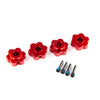 8956R Wheel hubs, hex, aluminum (red-anodized)