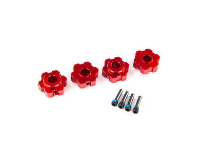 8956R Wheel hubs, hex, aluminum (red-anodized)