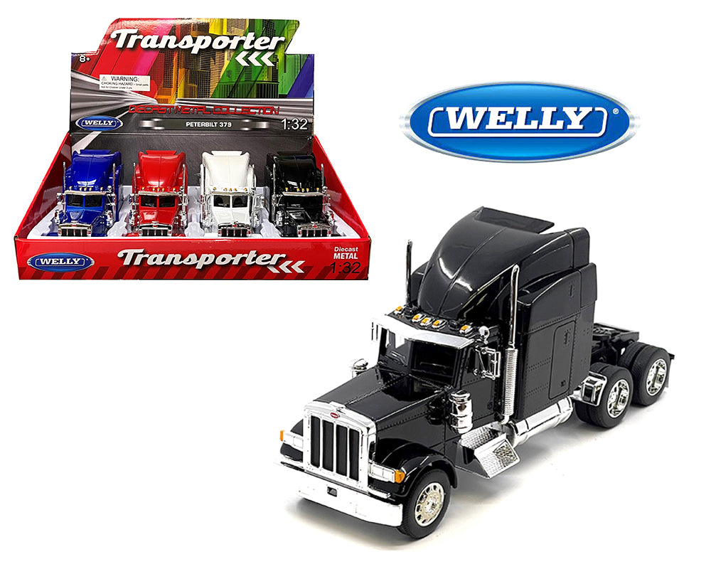 Welly 39940-4D 1:32 Peterbilt 379 Cab – Display Tray Box of 4 (1 Random Color)