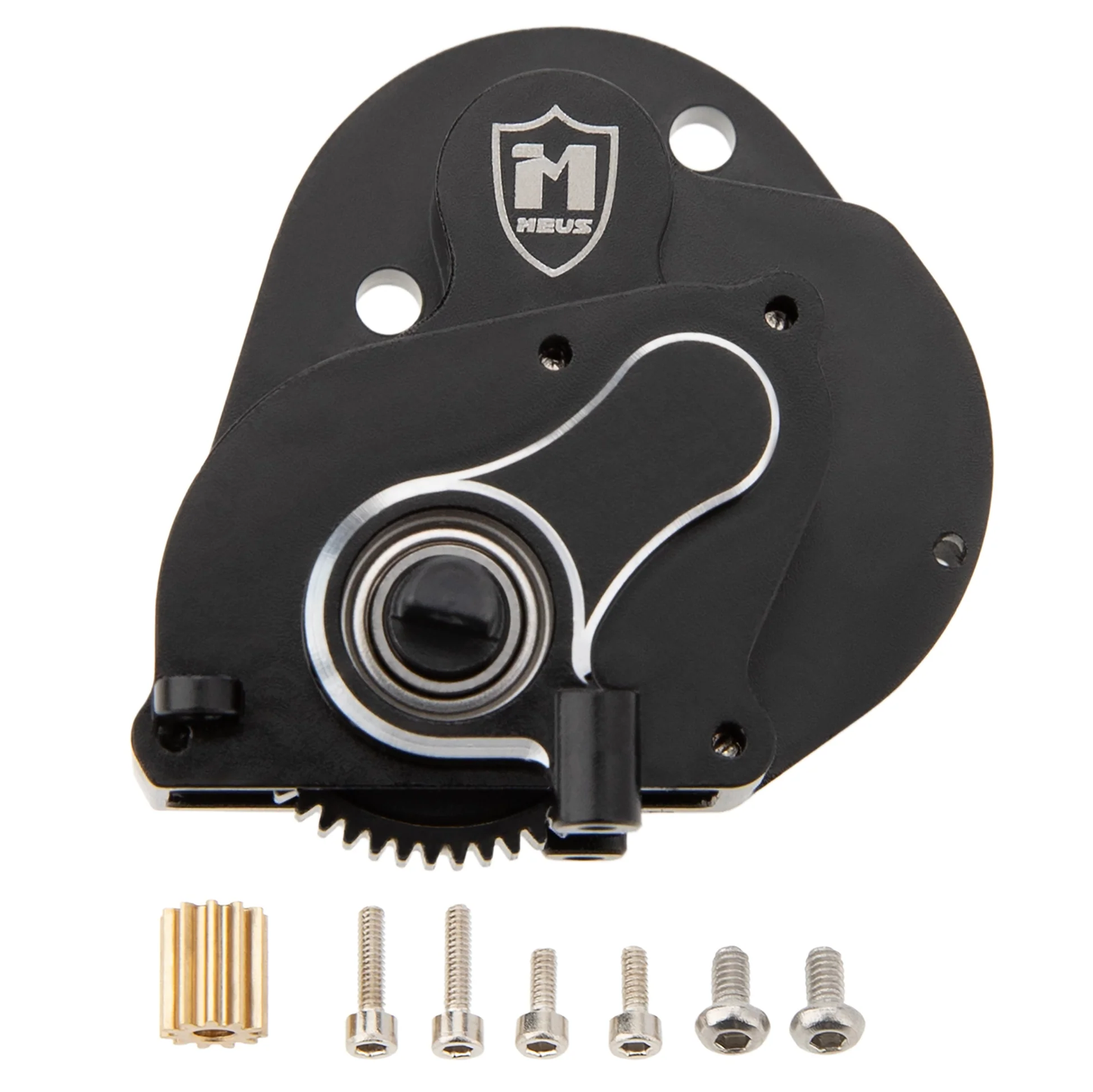 MEUS Racing SCX24 Brushless Transmission Black Aluminum Complete Gearbox for 1/24 SCX24