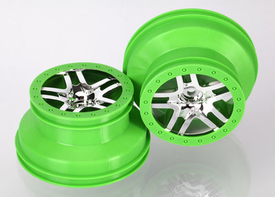 6872X SCT Chrome and Green Split-Spoke Wheels (2)