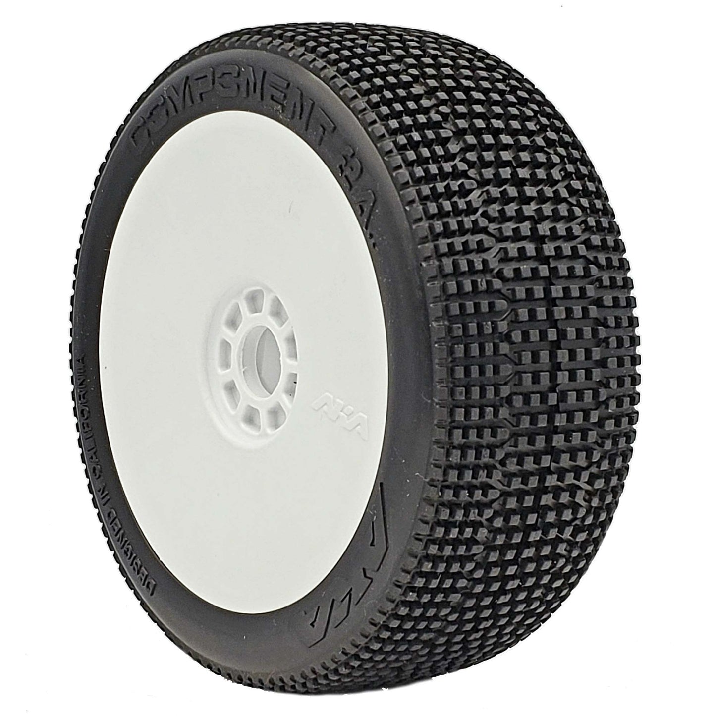 AKA14032QRW 1/8 2AB Super Soft Long Wear Pre-Mounted Tires, White EVO Wheels (2): Buggy