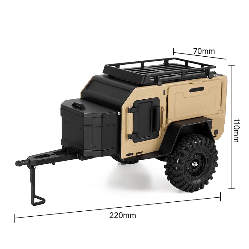 DG-TC10YE INJORA Off-Road Camping Trailer for 1/18 1/24 RC Crawlers TRX4M SCX24